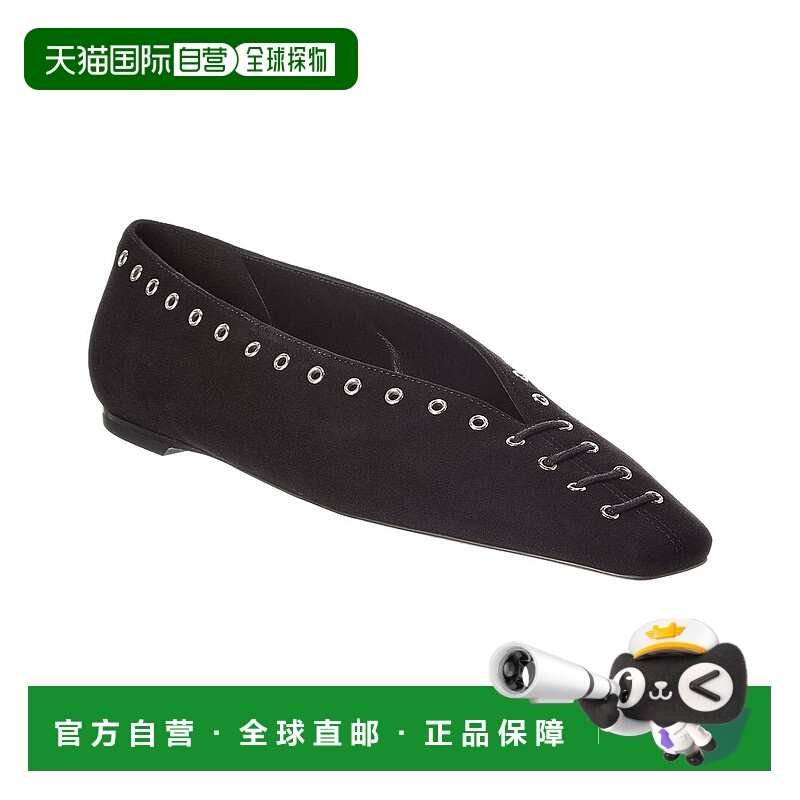 自营TOTEME Suede Ballerina Flat - black 美国奥莱直发