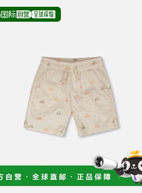 自营deux par deuxPoplin Shorts Beige Safari Print - beige sa