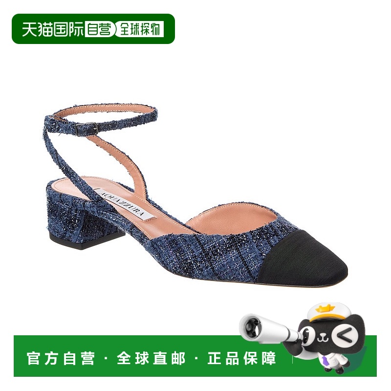 自营 Aquazzura French Flirt 35粗斜纹布和格罗斯格伦打气泵-多