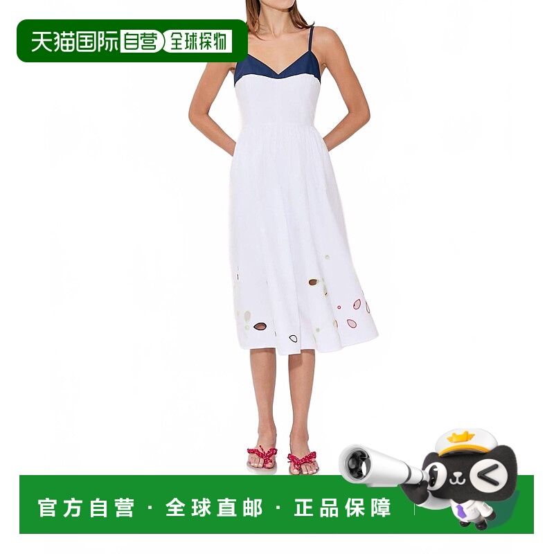 自营 rosie assoulin白色无袖棉府绸迷笛连衣裙 美国奥莱直发