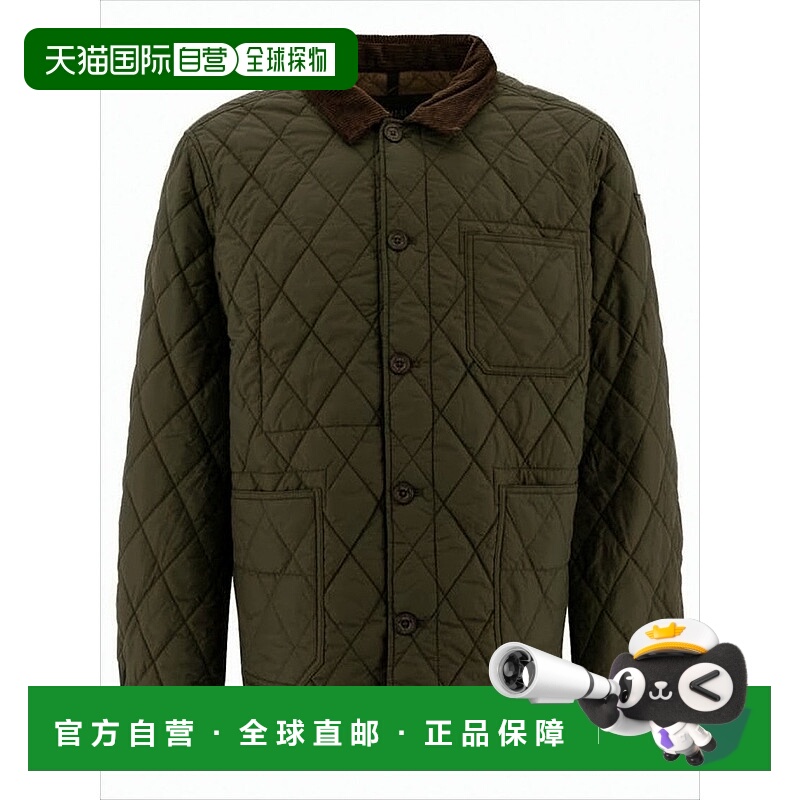 自营polo ralph laurenQuilted Green Jacket With Corduroy Coll