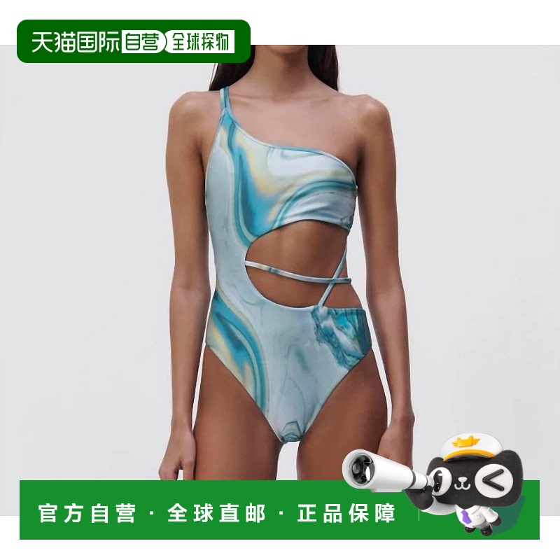 自营 jonathan simkhaiStorm 大理石印花连体泳衣 - 大理石印花