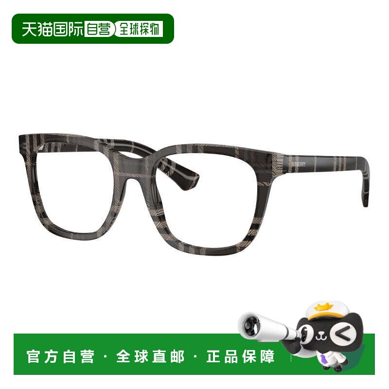 自营Burberry方形全边框眼镜，格子灰色镜框和透明镜片Be24554199