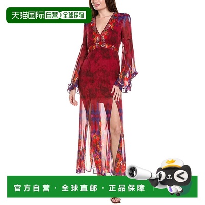 自营SALONI Silk Maxi Dress - red 美国奥莱直发
