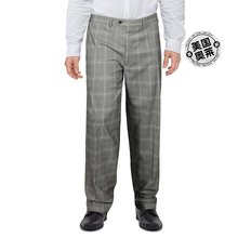 sean john男士经典版型西装裤 - 灰色/蓝色 【美国奥莱】直发