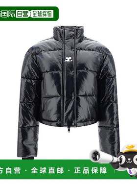 自营courregesCourrėges Crop Down女式夹克-黑色 美国奥莱直发