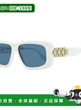 自营 Victoria Beckham 女士链条矩形太阳镜 VB669S 101 白色 55