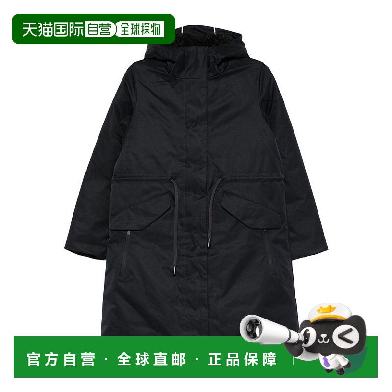 自营save the duck中号黑色外套,带可调节风帽-黑色 美国奥莱直