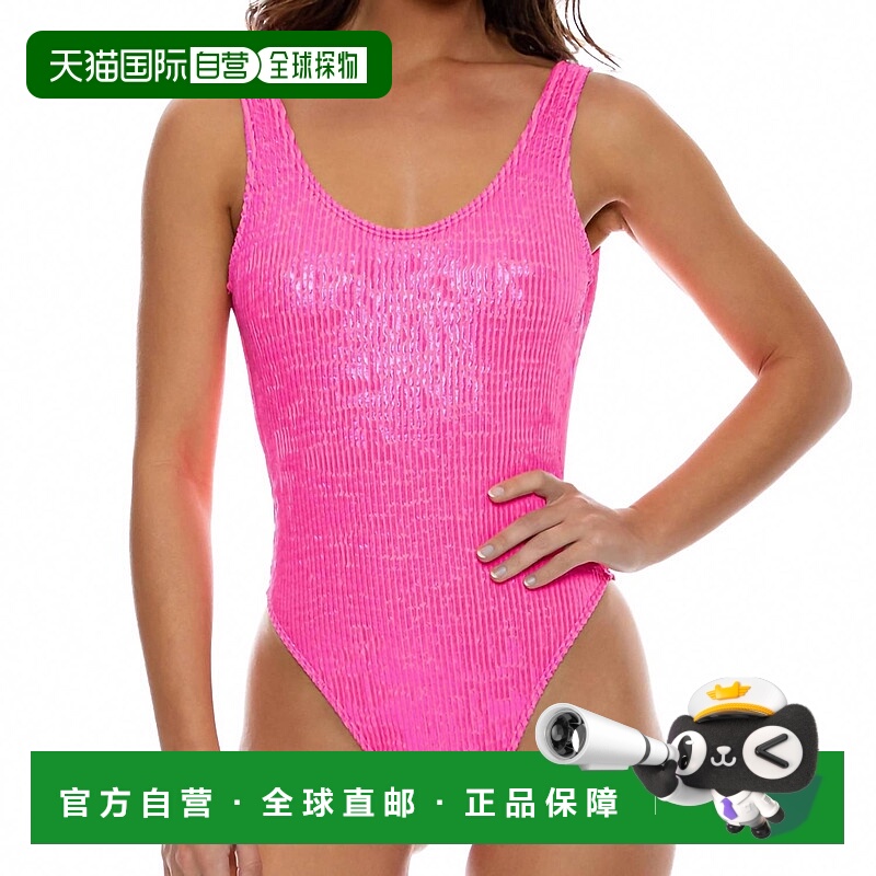 自营luli famaBella Tank One Piece In Metallic Hot Pink - met