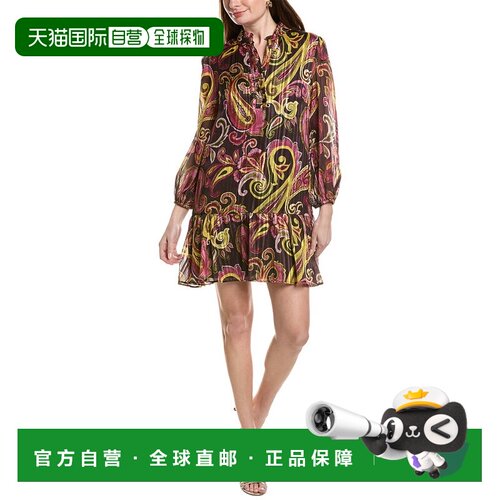自营Adrianna Papell Long Sleeve Mini Dress - brown 美国奥莱