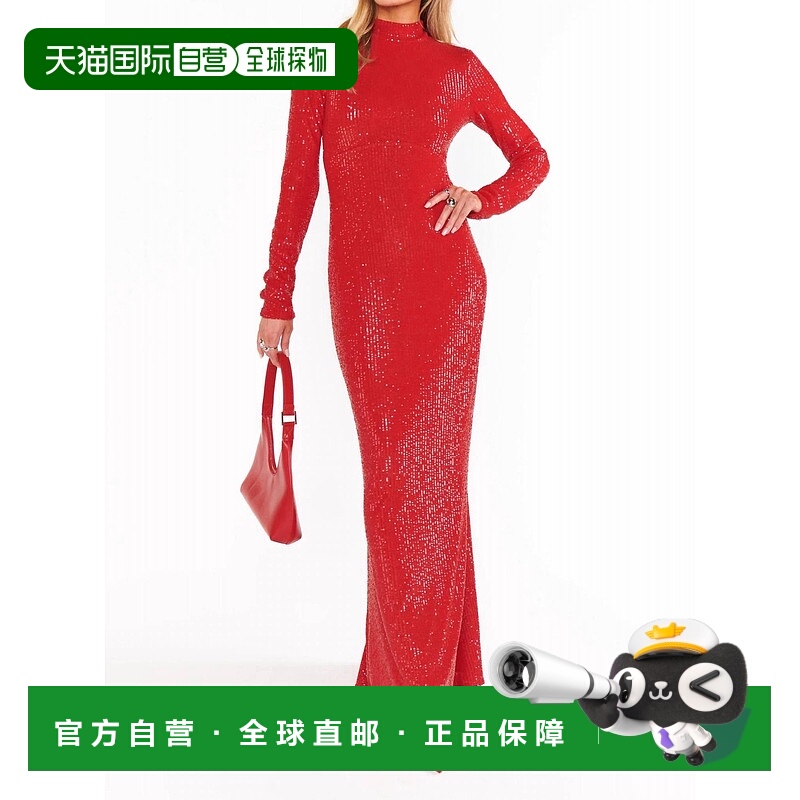自营show me your mumuAll Out Maxi Dress In Red Sequin - red
