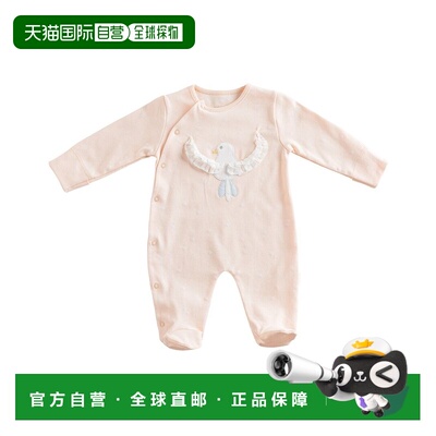 自营andy wawaAndywawa Spring Birds Applique Romper - pink 美