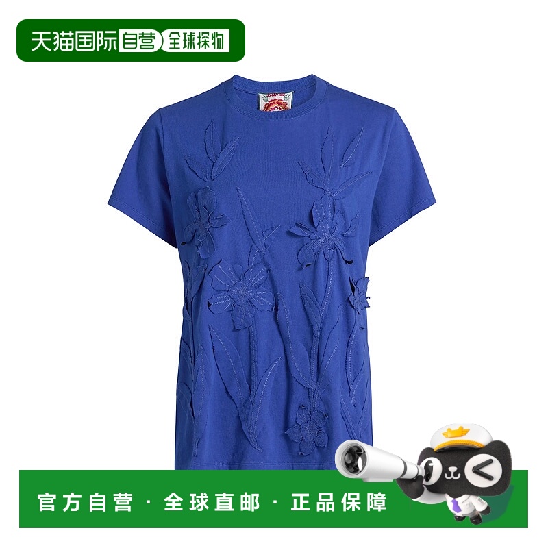 自营Johnny Was Women's Crew Neck Tee, Antoinette Bluing - an
