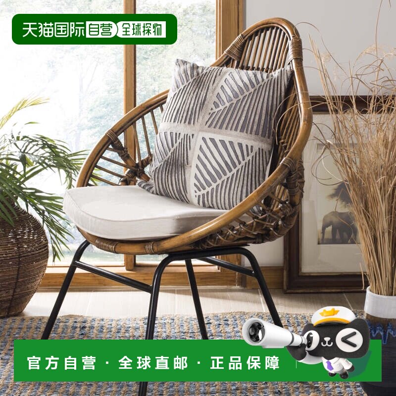 自营Safavieh 棕榈牛皮枕头 - 白色 美国奥莱直发