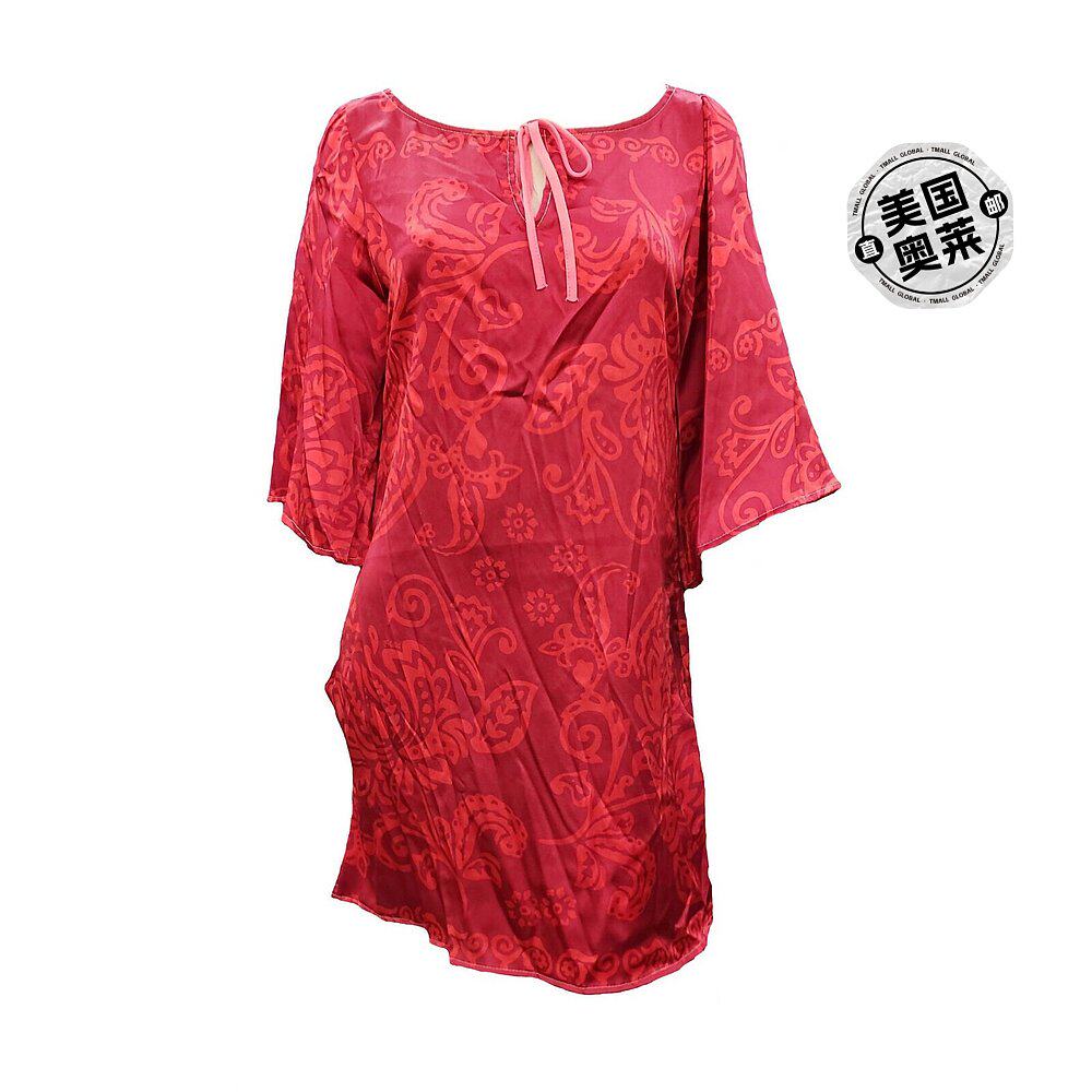 hale bob女式红色多色印花真丝早秋新款连衣裙 red multi 【美国