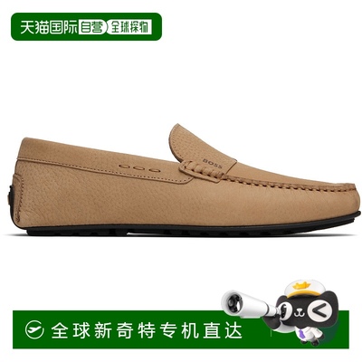 1h可退 香港直邮潮奢 BOSS 波士 男士 驼色 Logo Embossed Faux-S