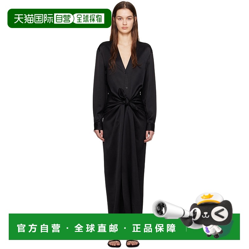 1h可退 香港直邮潮奢 TOTÊME 女士 黑色结饰连衣裙 242WRD1730FB0