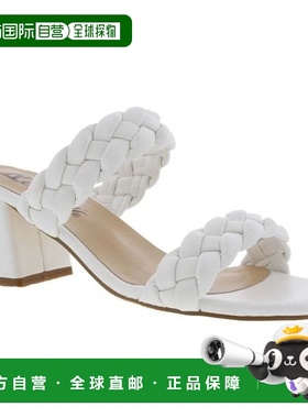 自营Bellini Fuss Sandals Women's White Faux Leather Braided