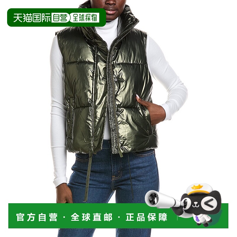 自营NOIZE Cropped Puffer Vest - green 美国奥莱直发