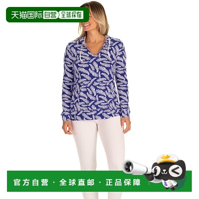 自营duffield laneThe Hallie Hoodie in Leland Gal Blue Fern -