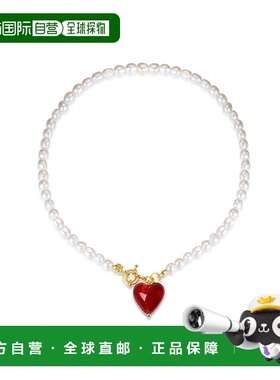 自营 classicharmsEsmee 红釉心形吊坠珍珠项链 - 红色 美国奥莱
