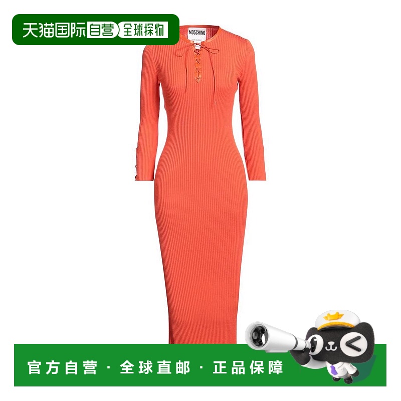 1h可退 【美国直邮】Moschino/奧莉佛女士连衣裙 圆领长袖修身时
