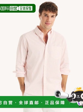 自营Nautica Mens Classic Fit Wrinkle-Resistant Plaid Shirt -