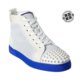 Lou Louboutin Spikes 美 Christian 白色 皮革与网布运动鞋