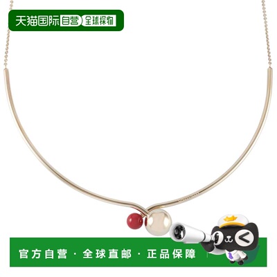 自营Calvin Klein Bubbly 香槟金 PVD 镀不锈钢红珠项链 - 多 美