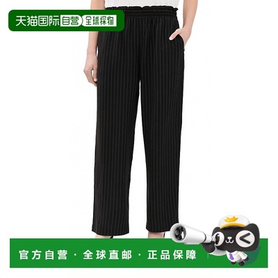 自营lnaPinstripe Wide Leg Pant In Black/white - black/white