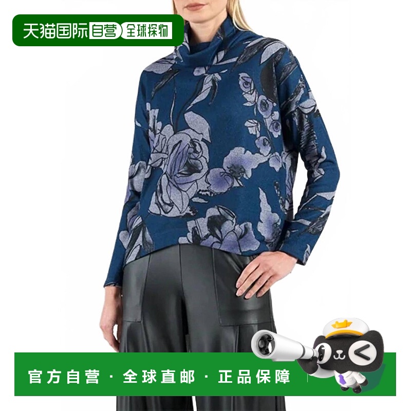 自营clara sunwooRose Sketch Turtleneck Sweater In Navy / Bla