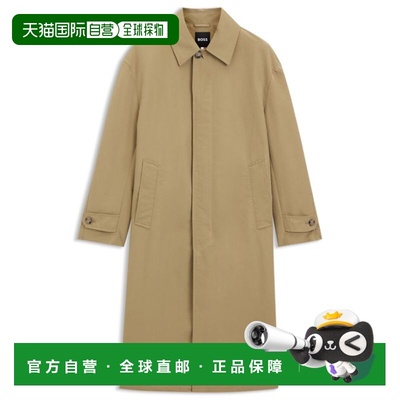 自营bossWater-repellent coat with concealed closure - khaki