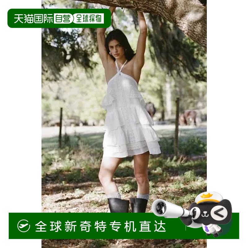 1h可退 【美国直邮】urban outfitters 女士 连衣裙挂脖蕾丝气质