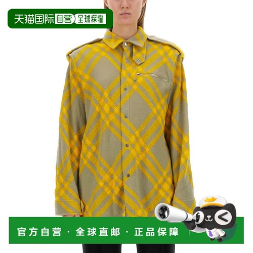 自营burberryRelaxed Fit Check Pattern Shirt - gold 美国奥莱