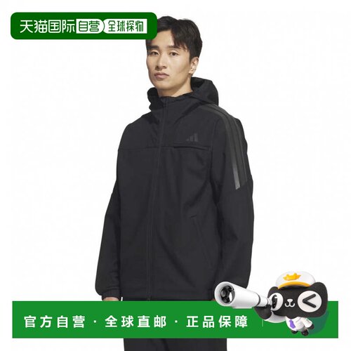 自营 adidas 男士带帽防风压胶加工摇粒绒三叶草常规款夹克 [TC47