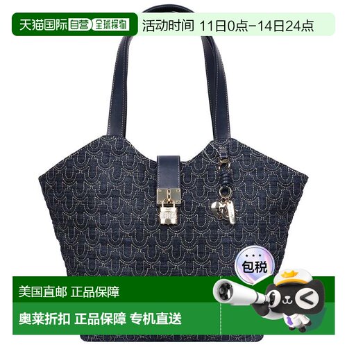 自营True Religion Horseshoe Denim Charm Tote - dark denim 美