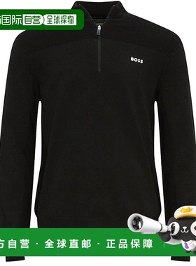 自营 Hugo Boss 男士 Momentum X Dry Flex 半拉链套头毛衣纯黑色