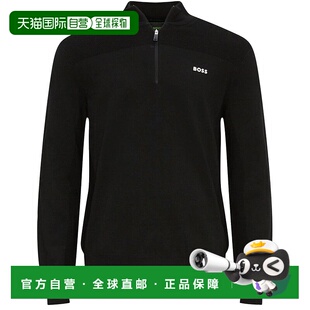 男士 Momentum 自营 Flex Boss Dry 半拉链套头毛衣纯黑色 Hugo