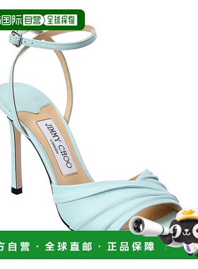 自营 Jimmy Choo Basil 95皮革凉鞋-蓝色高跟 美国直发奥莱