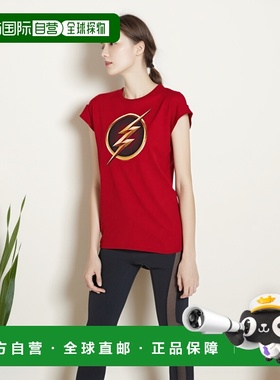 自营 gildanThe Flash 胸前徽标短袖女式 T 恤/T 恤 - 红色 美国