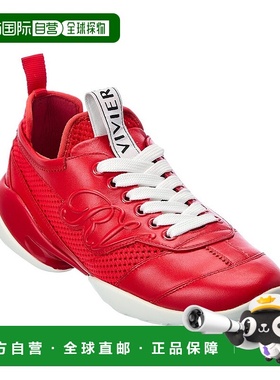 自营Roger Vivier Viv Match皮革网眼运动鞋-红色 美国奥莱直发