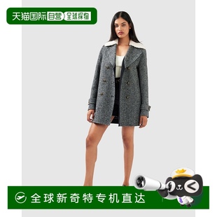 belle bloomLiberty 自营 美国奥莱 Sherpa领羊毛混纺大衣 炭色