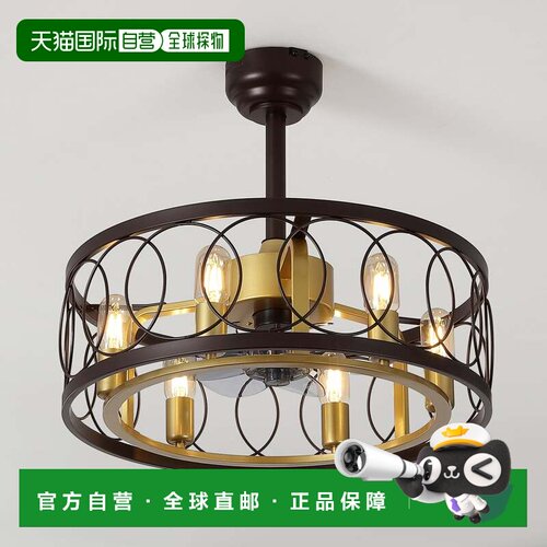 自营jonathan yCeleste 6-Light Industrial LED Ceiling Fan, Me