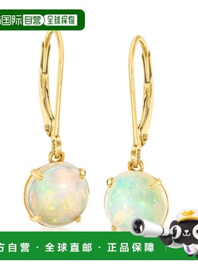 自营 Ross-Simons 蛋白石吊式耳环 14 克拉黄金 白色 美国奥莱直