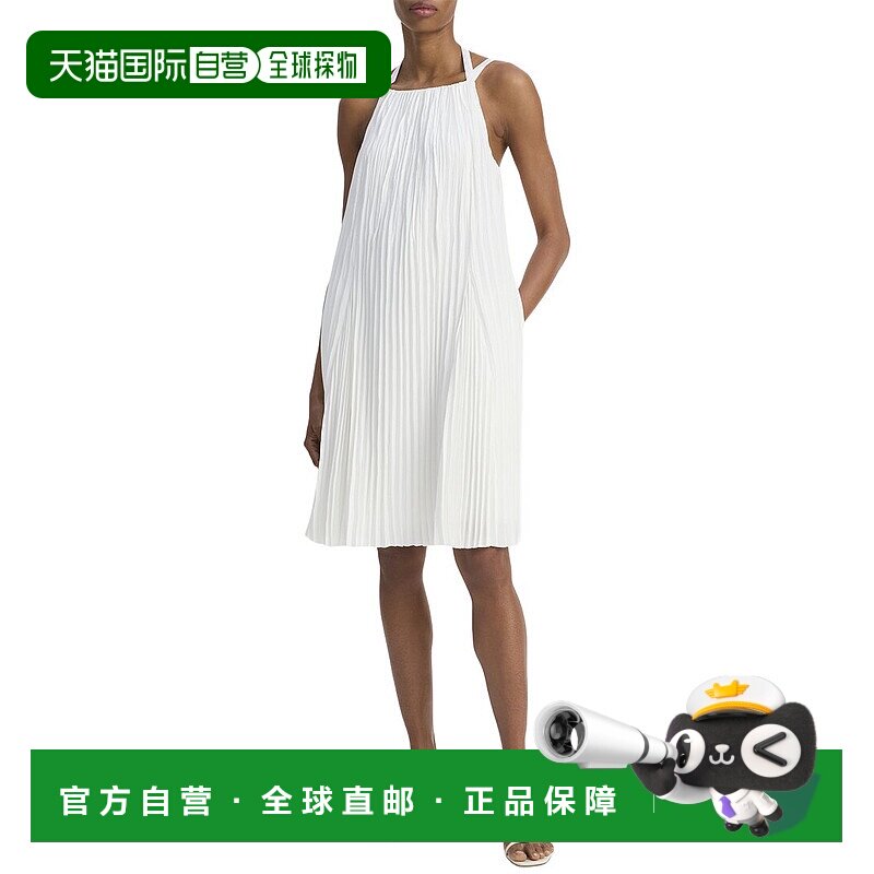 自营Vince Pleated A-Line Pintuck Dress - white 美国奥莱直发