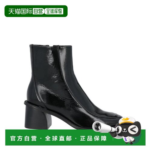 1h可退 【美国直邮】SANDRO 小牛皮漆皮女踝靴 真皮衬里 拉链开合