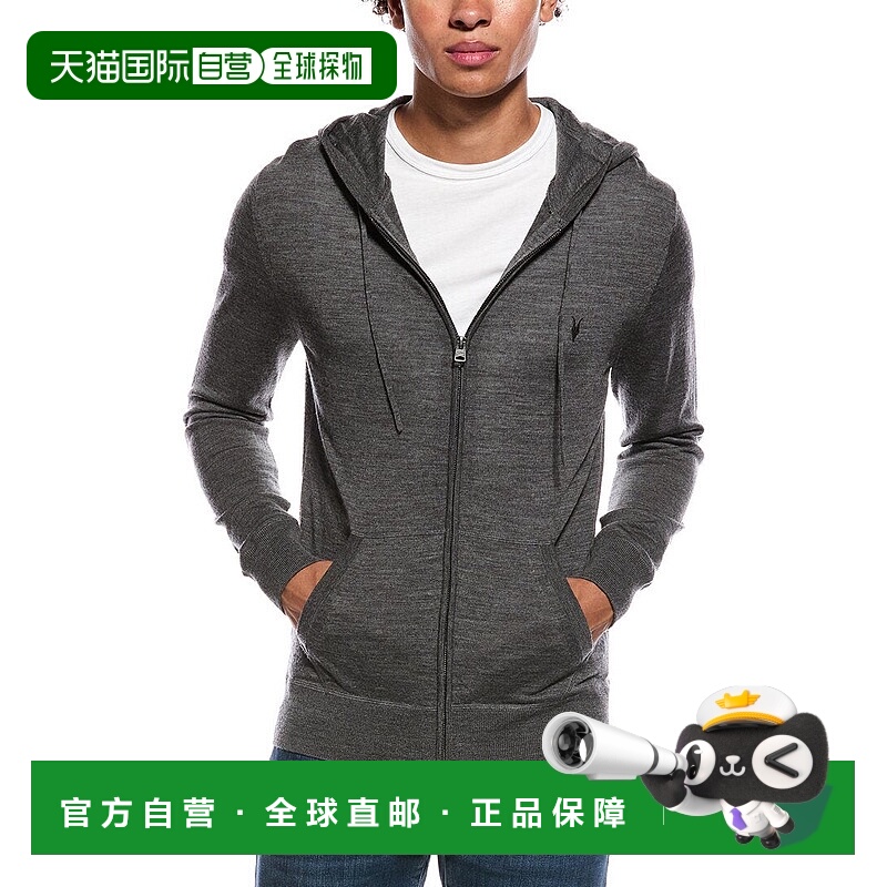 自营all saintsAllSaints Mode羊毛拉链连帽衫-灰色 美国奥莱直发