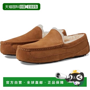 UGG 头拖鞋 Ascot CHE栗色绒面羊毛衬里莫克鞋 1101110W 自营男士