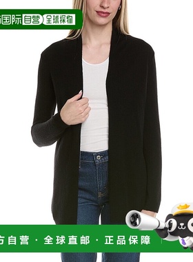 自营sofiacashmere Drape Wool & Cashmere-Blend Cardigan - bla