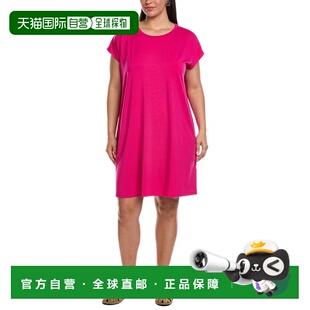 自营EILEEN FISHER圆领方形衬衫连衣裙-粉红色 美国奥莱直发